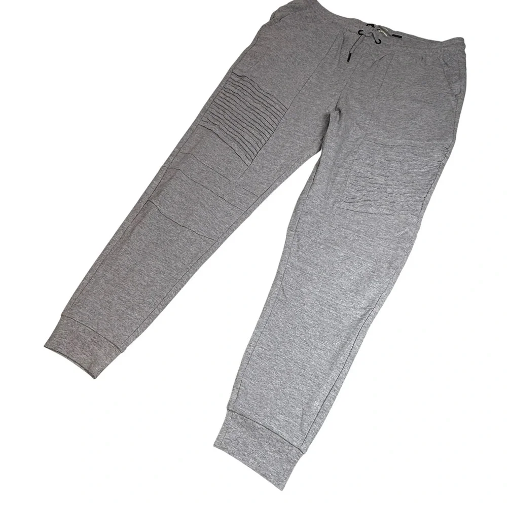 Triple Five Soul Mens‎ Chevron Panel Jogger Heather Grey TMF201059 L NWT
